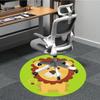 1pc Lion Chair Carpet for Office, Round Polyester Mat, Indoor Decor for Office, Easycare Fabric, Washable Non-slip Area Carpet