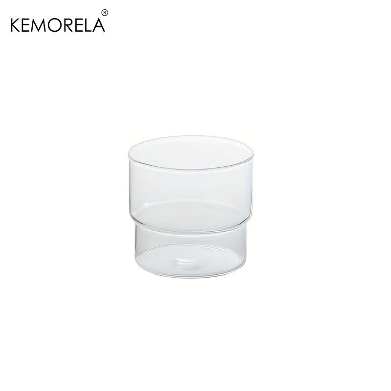 

KEMORELA 290ML Glass Cup Coffee Mug Origami Style Heat Resistant Vintage Drinkware Smoothie Shot Transparent Wine Ice Beer 201-300ml