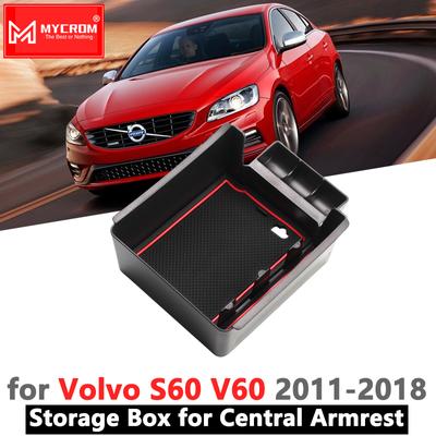 Armrest Box Storage Stowing Tidying for Volvo S60 Volvo V60 Car Organizer Accessories 2011 2012 2013 2014 2015 2016 2017 2018