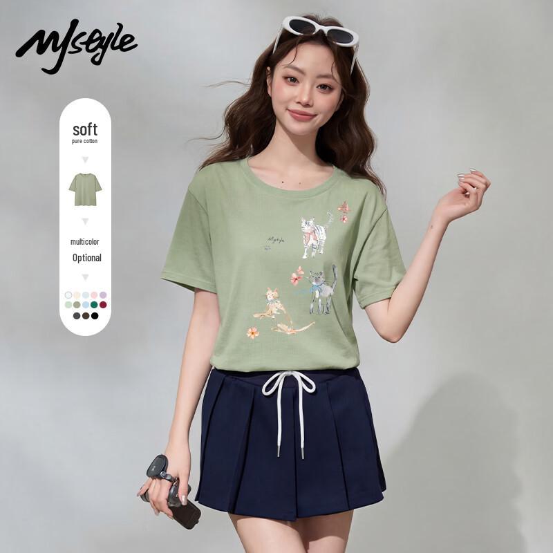 

MJ STYLE Women s Pure Cotton Short Sleeve T-Shirt XL