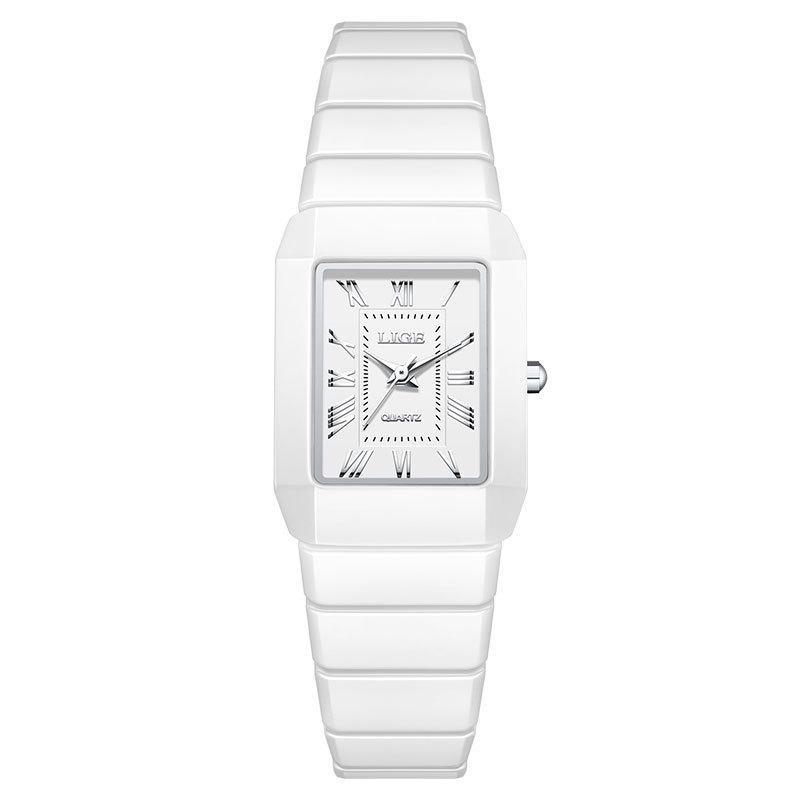 Модные Женские Часы Элегантные Роскошные Керамический Ремешок Водонепроницаемые Простой Циферблат Кварцевые Женские Часы