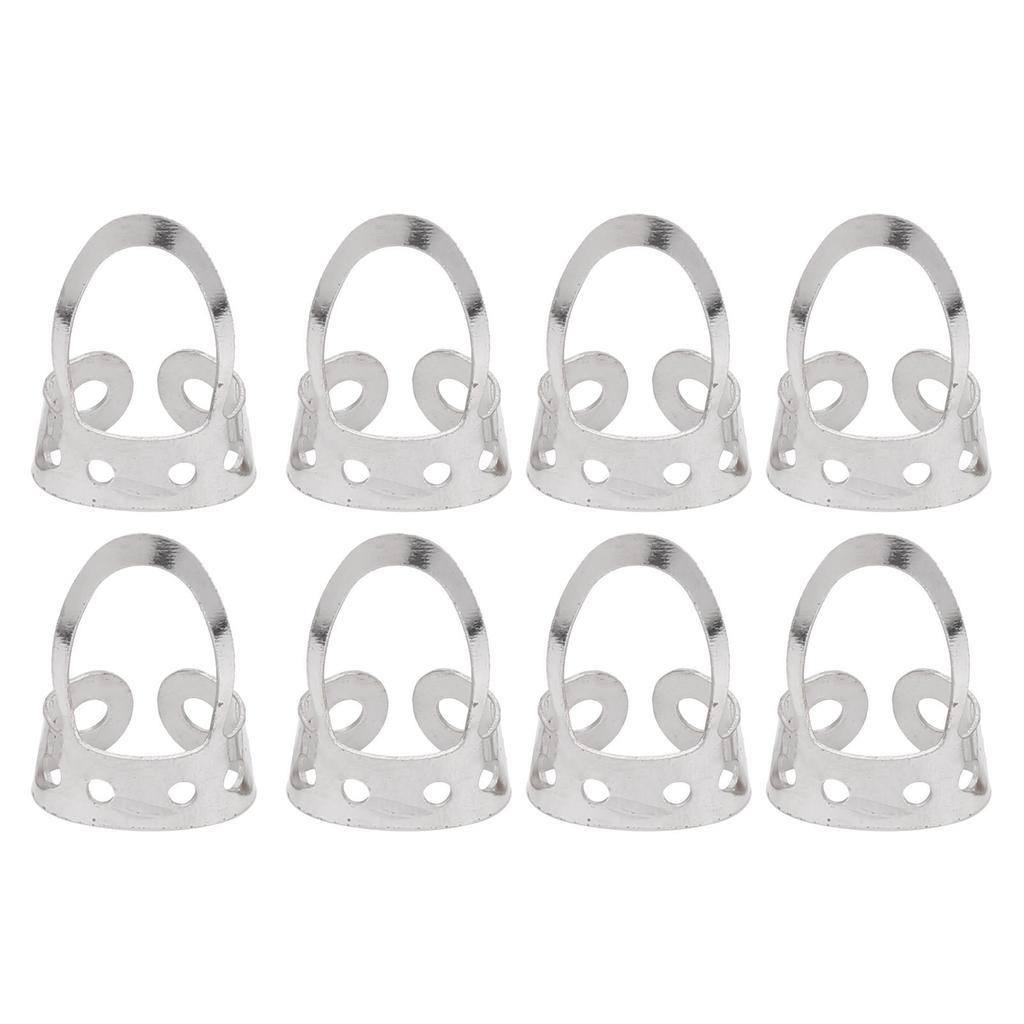 8Pcs Guitar Finger Picks Adjustable Hollow Stainless Steel Musical Instrument AccessoriesSilver