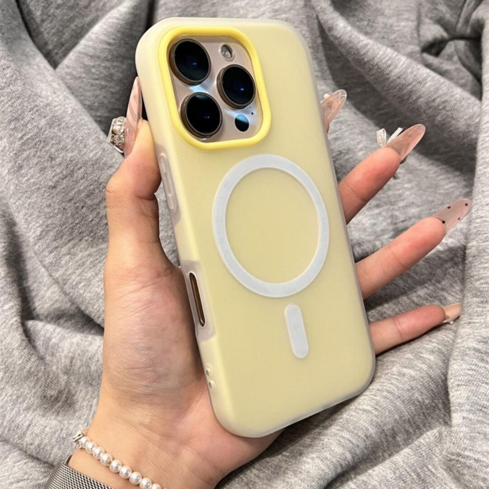 Luxury Candy Matte for Magsafe Case for iPhone 17 Air 16 15 14 13 12 Pro Max 11 16Plus 16E 17Pro Magnetic Clear 2 IN 1 Cover