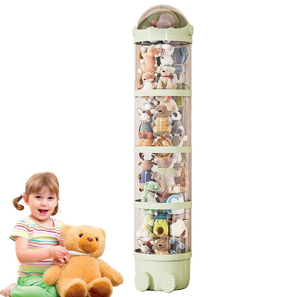 3 Layer / 4 Layers Plush Doll Storage Tube Stuffed Animal Storage Toy Display Transparent Stuffed Dolls Storage Bucket Organizer