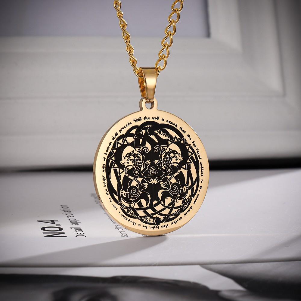 Nordic Retro Viking Scandinavian Titanium Steel Necklace Viking Kyle Pendant Necklace