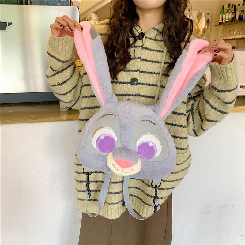 Cute Fox Plush Backpack Kawaii Bunny Fashion Plushie Knapsack Crazy Animal City Sling Bag Versatile Fluffy Bag Gift Items