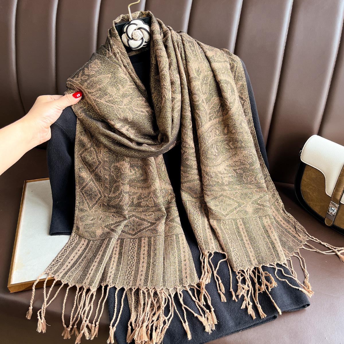 

Luxury Brand Autumn Cashmere Pashmina Shawl Lady Wrap Warm Winter Scarves Design Print Female Foulard Hijab Stoles Scarf