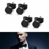 2PC Stainless Steel Men Unisex Fake Black Ear Stretcher Plugs Cheater Earrings