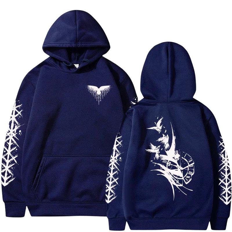 2025 New Men Hoodie Sweatshirt Raven Ancient Clocks Print Fashion Top For Autumn Winter Casual Sport Wear Home Outdoor Pullover