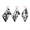 Landscape Wall Decor Iron Sign Black 9.8x4.5inch Decorative Hanging Decoration for Housewarming