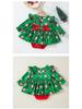 Tuta-vestito da neonata per Natale con testa di Babbo Natale - Pezzo unico a maniche lunghe per bambina Autunno/Inverno