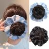 Satin Scrunchie False Hair Pieces Claw Clip Ponytail Chignon Fashion Flower Bun Head Wig  Daily Use
