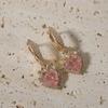 1 Pair Fashion Heart Shape Dangle Earrings for Women Zirconia Earring Jewelry Wedding Party Accessories