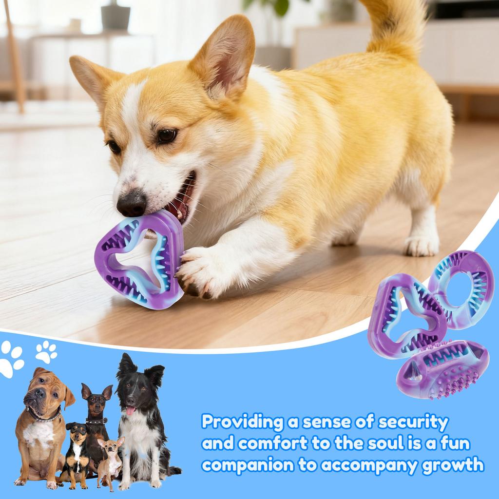 3 Pcs Dog Chew Toys Puppy Teething Interactive Pet Toothbrush Toy Teeth Cleaning Durable Chewing Training for Small/Medium Dog