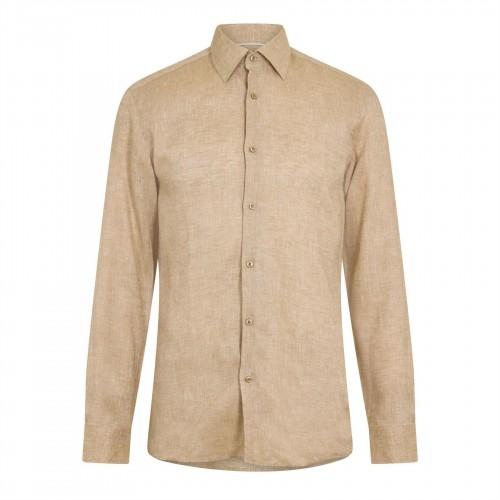 Boss Mens Linen Point Collar Long-Sleeved Formal Shirt