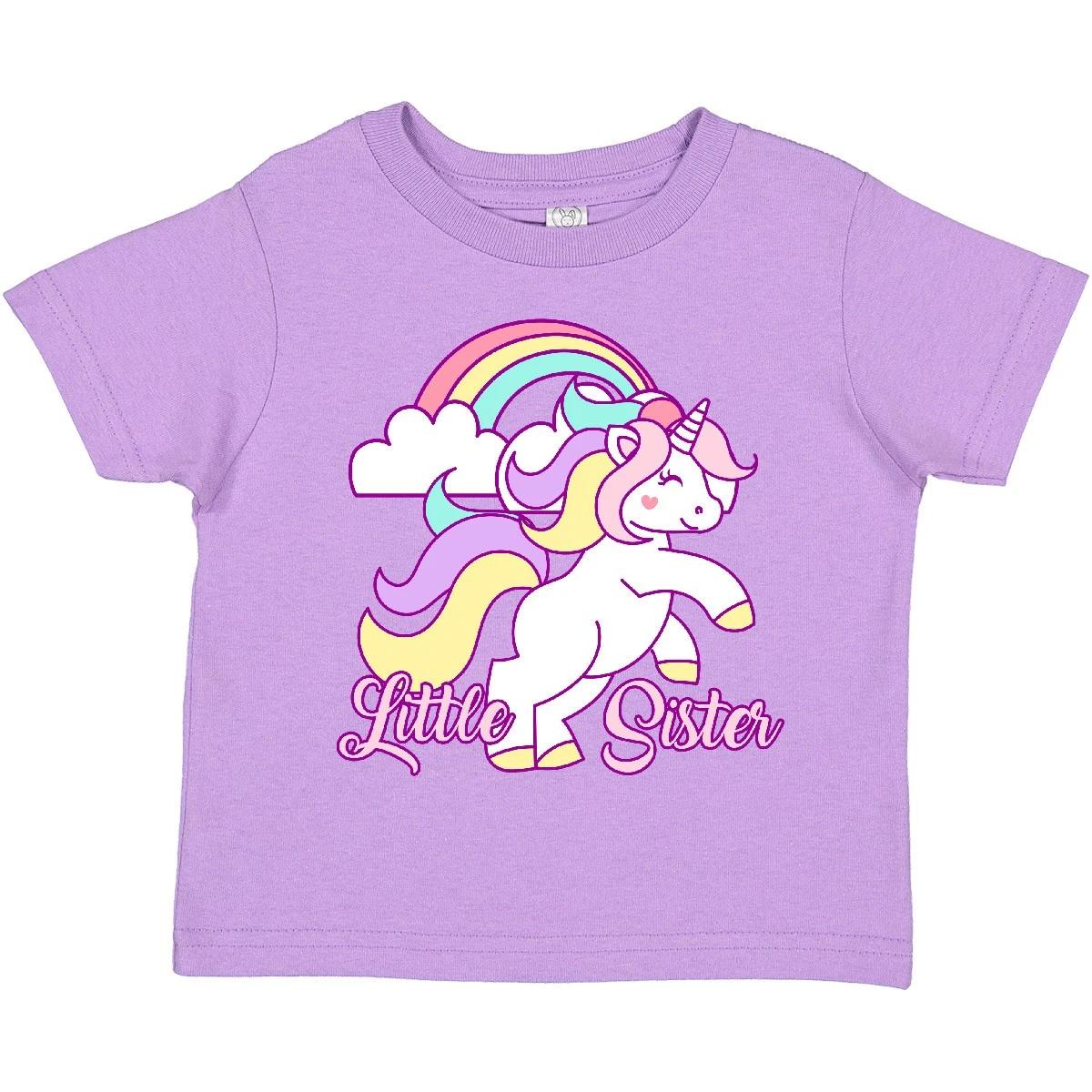Inktastic Little Sister Unicorn Toddler T-Shirt Cute Siblings Children Rainbow 100