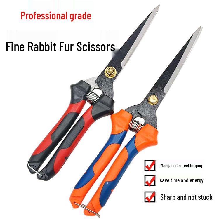 

Multipurpose Wool & Pruning Shears: For Flowers, Pets, and Leather Blue-Orange Handle English Shears