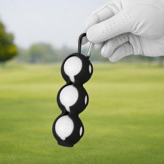 Porta Palline da Golf in Silicone con Moschettone, Contiene 3 Palline, Copertura Portapalline da Golf per Borsa da Golf, Custodia Protettiva Organizzatore Palline da Golf, Accessori da Golf