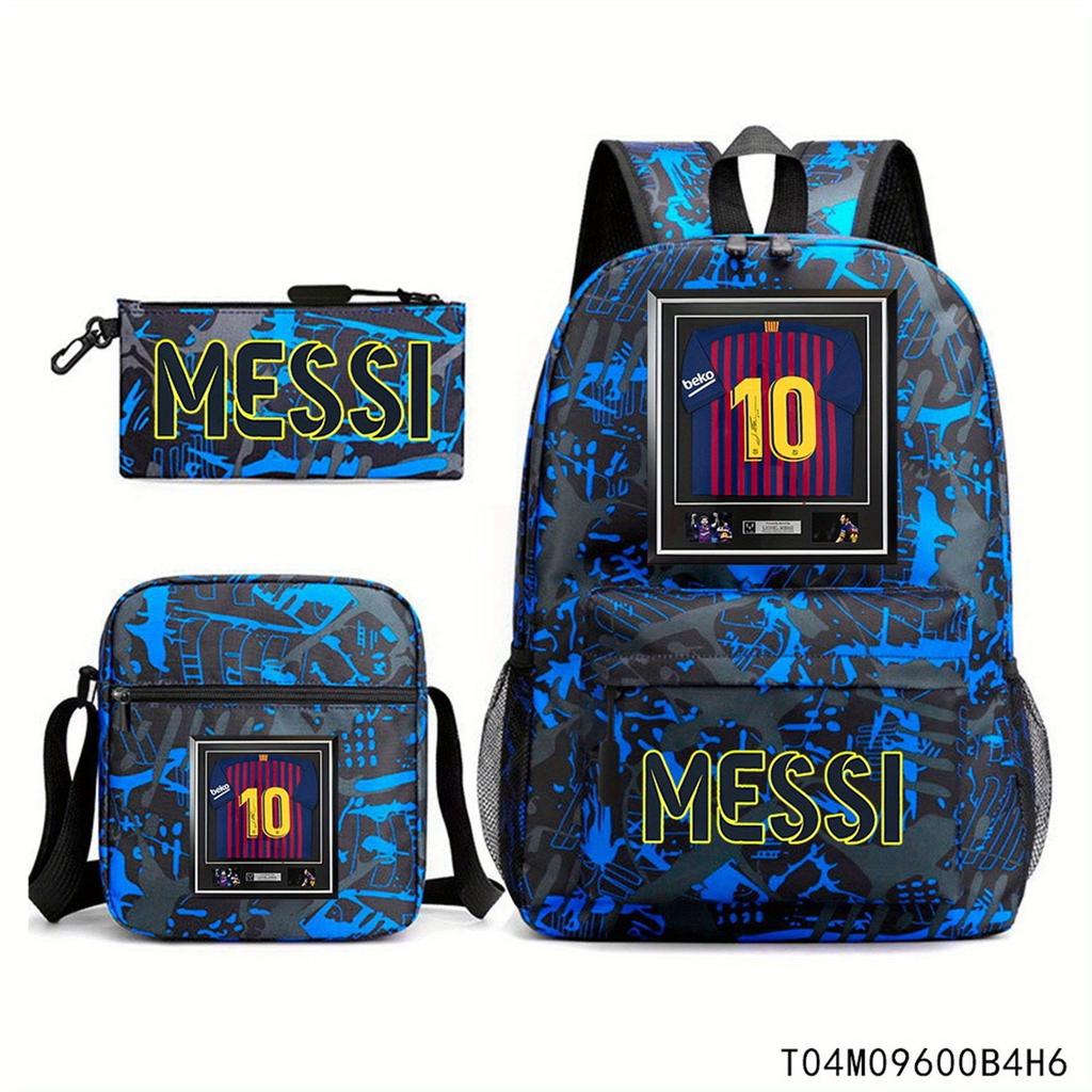 Youth Fashion Backpack Shoulder Bag Pencil Case Children'S Student School Bag 3-Piece Set