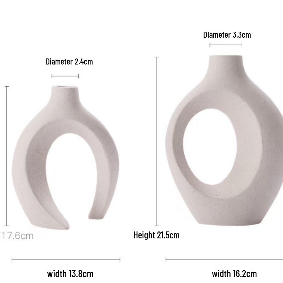 Nordic-Style Decorative Hydroponic Vase - Imitation Ceramic for Office or Living Room Decor
