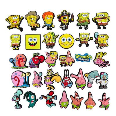 32 Spongebob Schuhanhänger: PVC Weichgummi Clog Zubehör, DIY Schuhdekorationen, Kreative Schuhblumen.