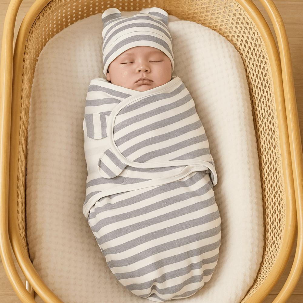 Cartoon Blanket Hat Set Cotton Infant Swaddle Blanket Newborn Photography Blanket  Infant Care