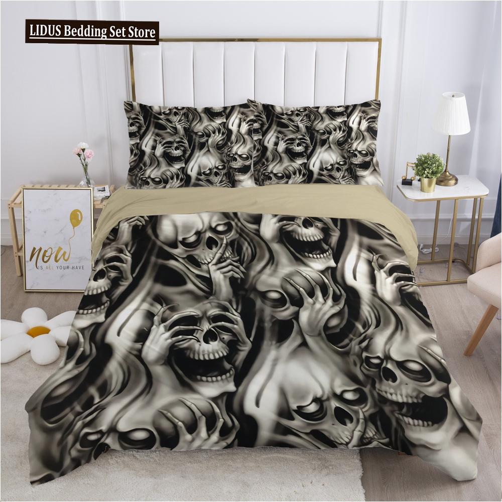 Set Copripiumino Teschio Urlo Horror 3D Misura Queen Set Biancheria da Letto Teschio di Zucchero Singolo Twin Full King Copripiumino Decorazione Camera da Letto