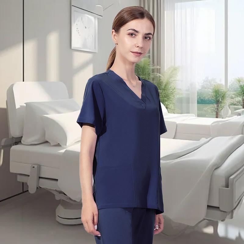 1Pc Dental Surgery Workwear Polyester Fiber Hospital Isolation Gown Salon Spa Nurse Solid Color Surgical Pajamas Doctor