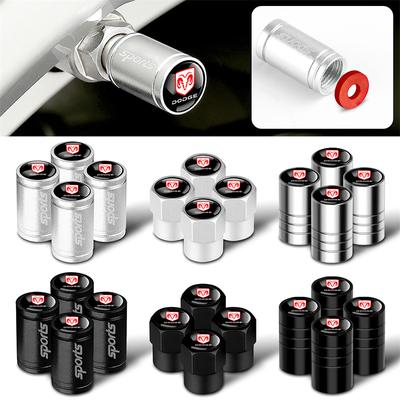 4pcs Car Wheel Tire Valve Caps Air Stem Covers For Dodge Challenger Charger Journey Ram Durango SRT Dart Journey Avenger Caliber U666