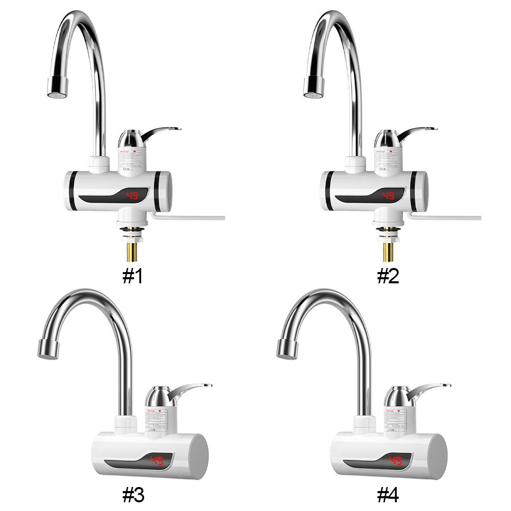 Electric Instant Heating Faucet 3000W Tankless Water Heater Temperature Adjustable Fast Heating Tap Digital Display For Bathroom