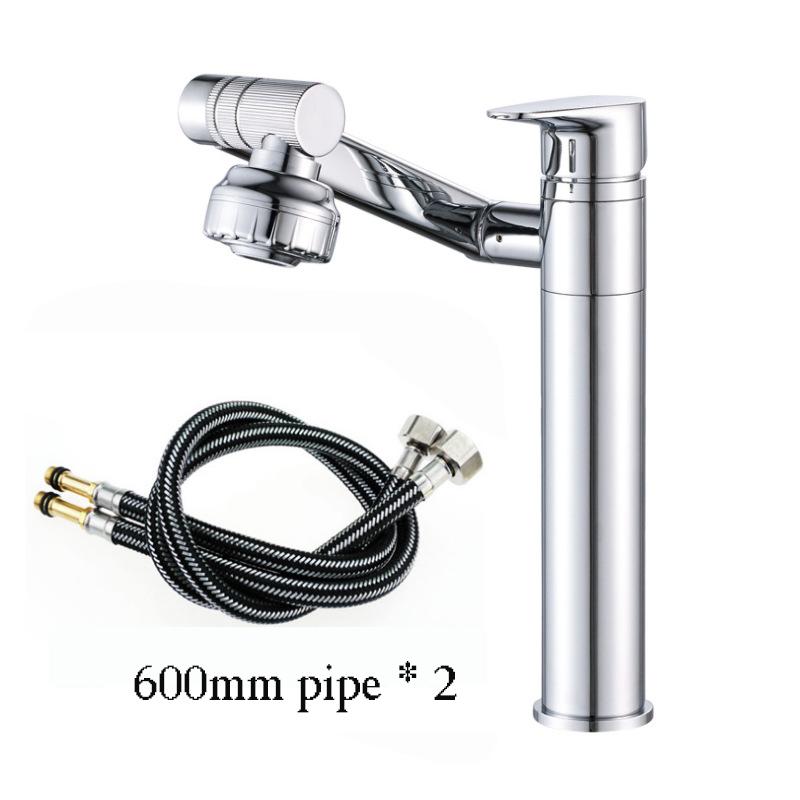 Nice 1080° Swivel Bathroom Sink Faucet Basin Faucet Mixer Deck Mounted Splash Proof Water Tap Shower Head Aerators Tapware PIPE x 2