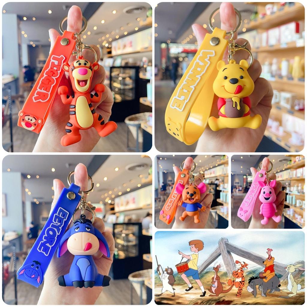 Cute Pvc Winnie The Pooh Keychain Cartoon Tiger Keyring Gift