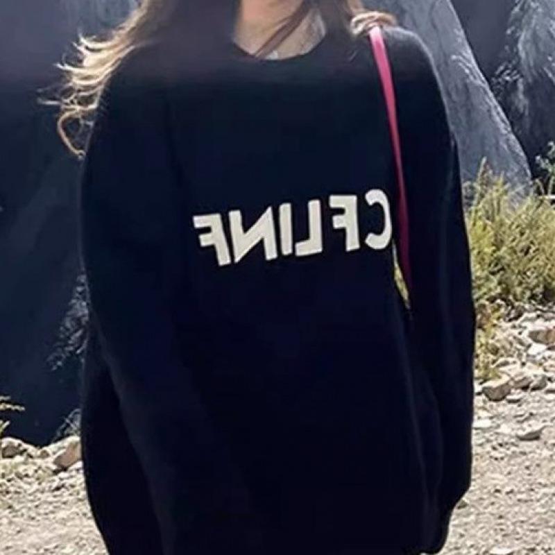 

Женская свободная толстовка с круглым вырезом: Ретро-американский стиль с корейским влиянием, плюс бархат для осени и зимы. 2XL [Recommended 140-160 lbs]