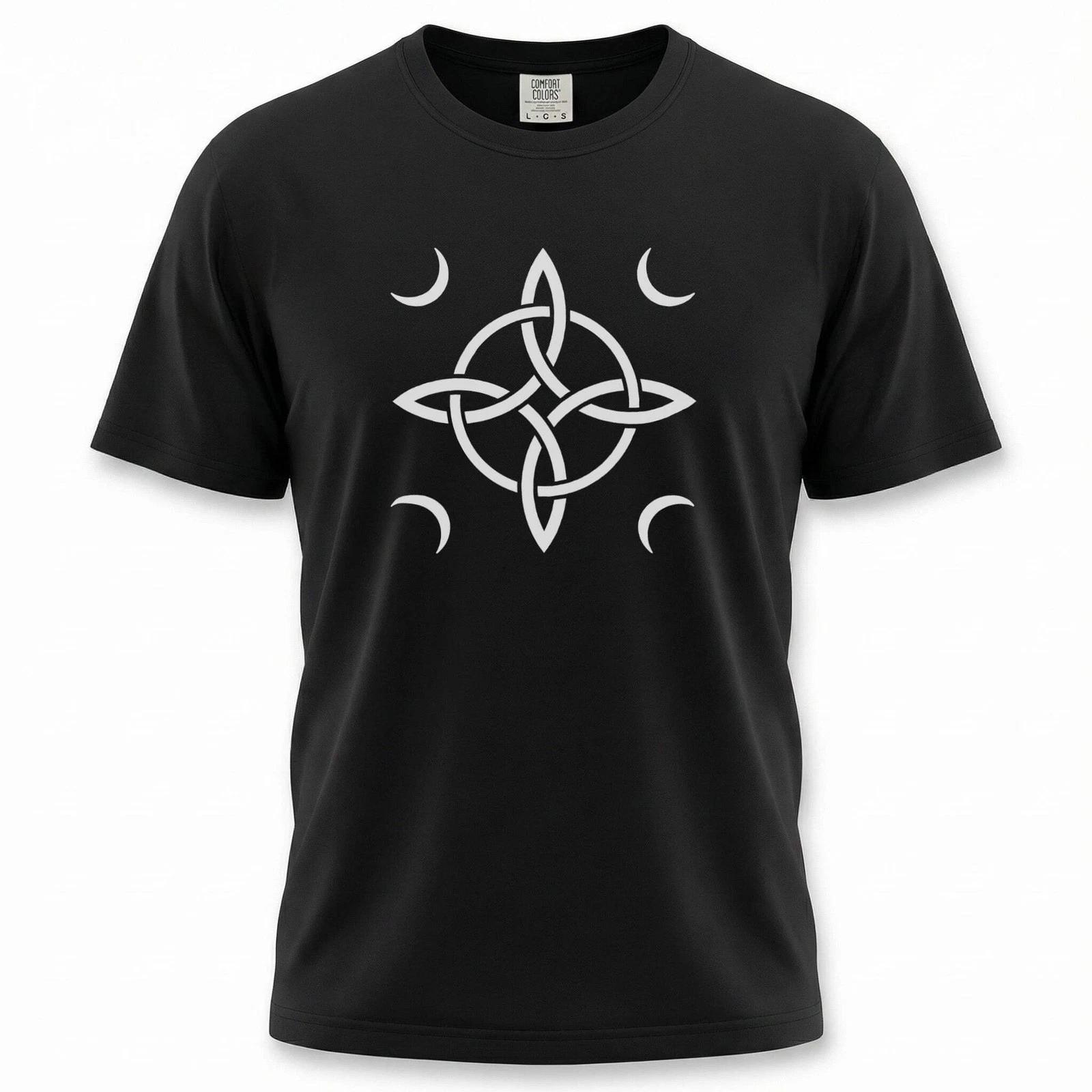 Witch s Knot Crescent Moon T-Shirt | Wiccan Protection Symbol Tee Tshirt XXXXL
