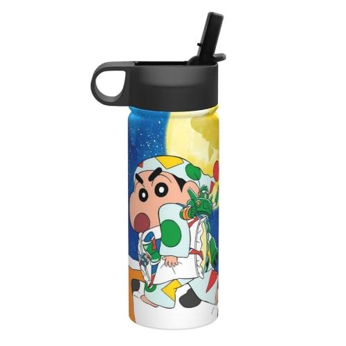 Crayon Shin-chan Vacuum Insulated Portable Mug, 500ml-600ml Stainless Steel Bottle for Car Use, Direct Drinking, Keeps Hot or Cold, Coffee Cup with Li