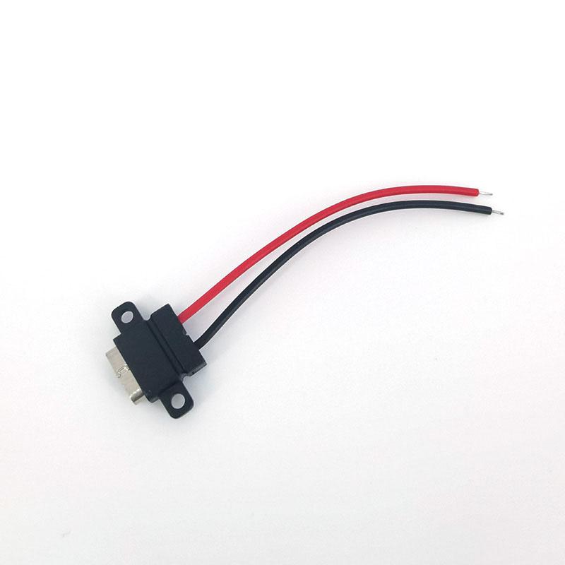 Typ-C 2Pin SMD SMT Lötdraht Hochstrom Schnellladeanschluss Wasserdicht Weibliche Strombuchse USB 3.1 DIY Reparaturanschluss