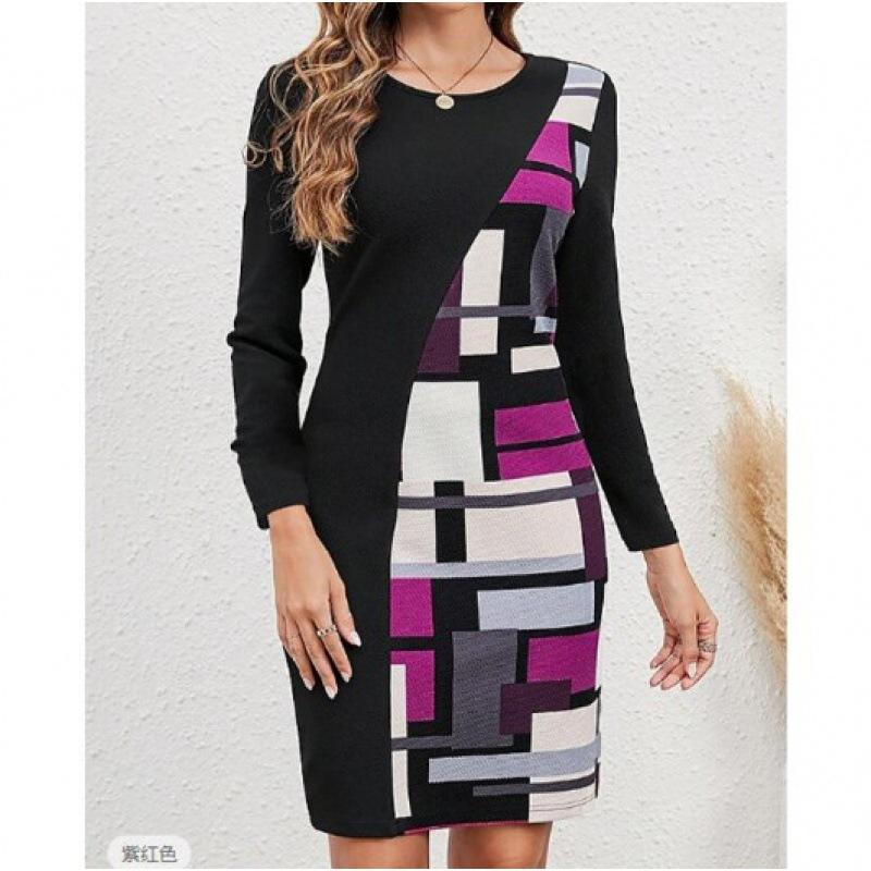JPNTKY Fashion Autumn Winter Long Sleeve O-Neck Casual Dresses