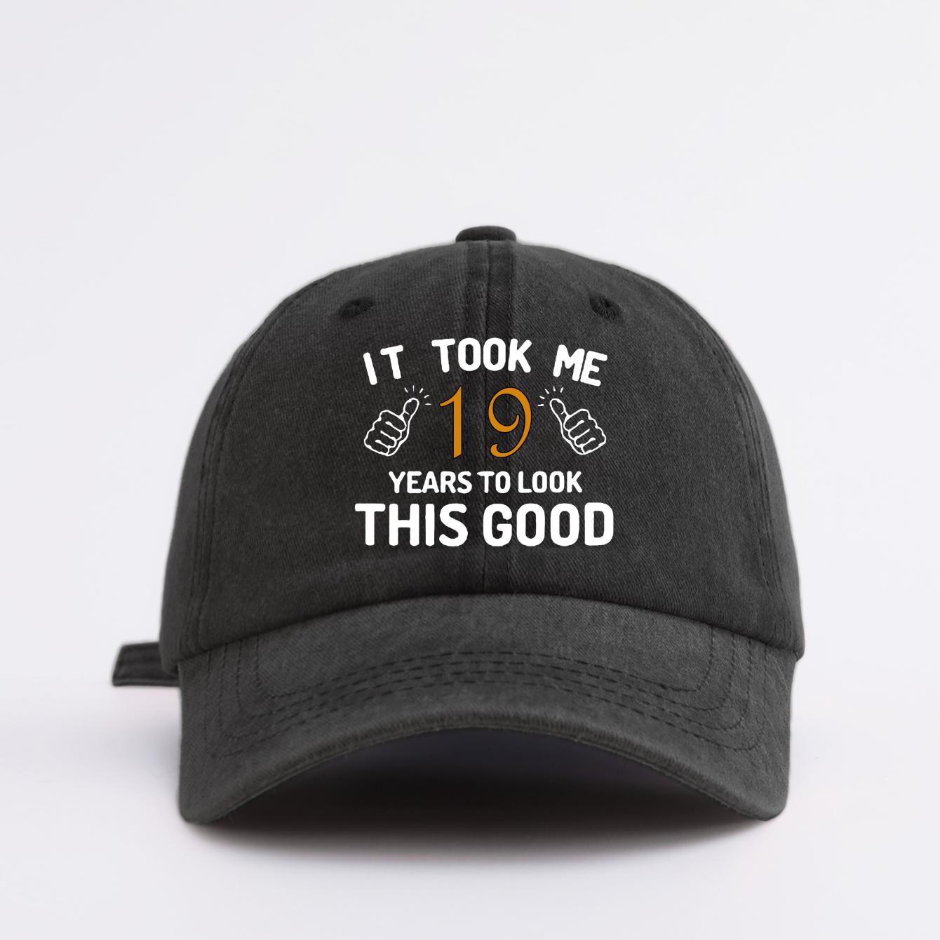 

1 pc TOOK ME 18 YEARS TO BE GOOD Print Washed Baseball Cap,Minimalist Retro Style Casual Soft Adjustable Dad Hat,Perfect As Gift