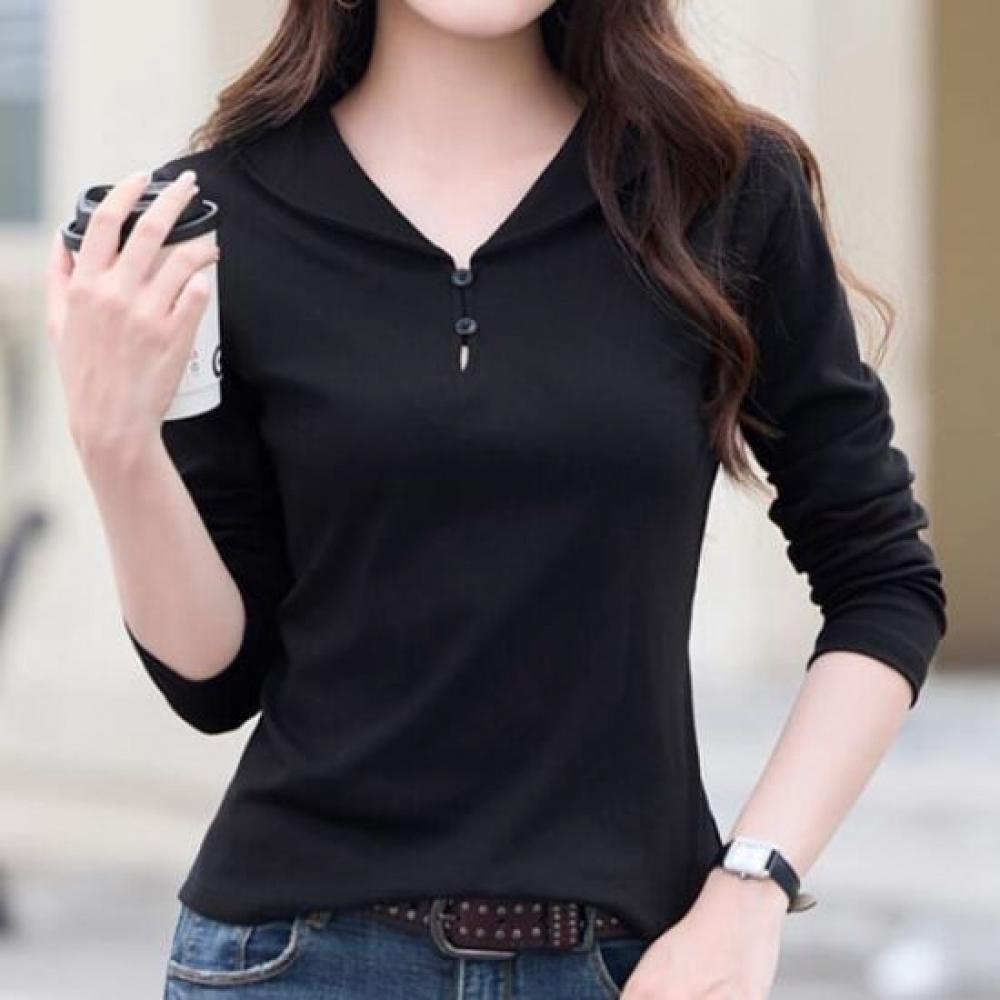 Navava Men S BuTTon Collar Long Sleeve T ShirT nT3196