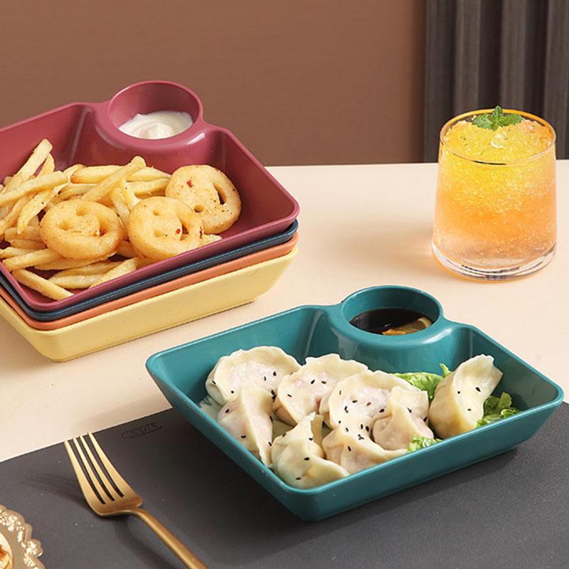 4 Stück Knödelgericht Dip-Schale, gebratenes Hähnchenplatte Zuhause kreative Plastikgeschirr Knödel