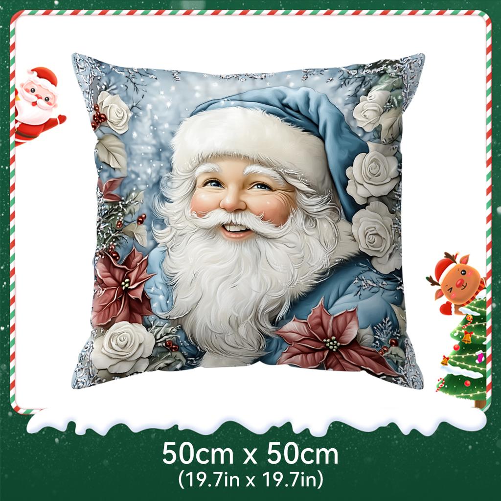 Vintage Christmas Decoration Pillowcase Bedroom Sofa Cushion Cover 100% Polyester Living Room Cushion Pillowcase Home Decor