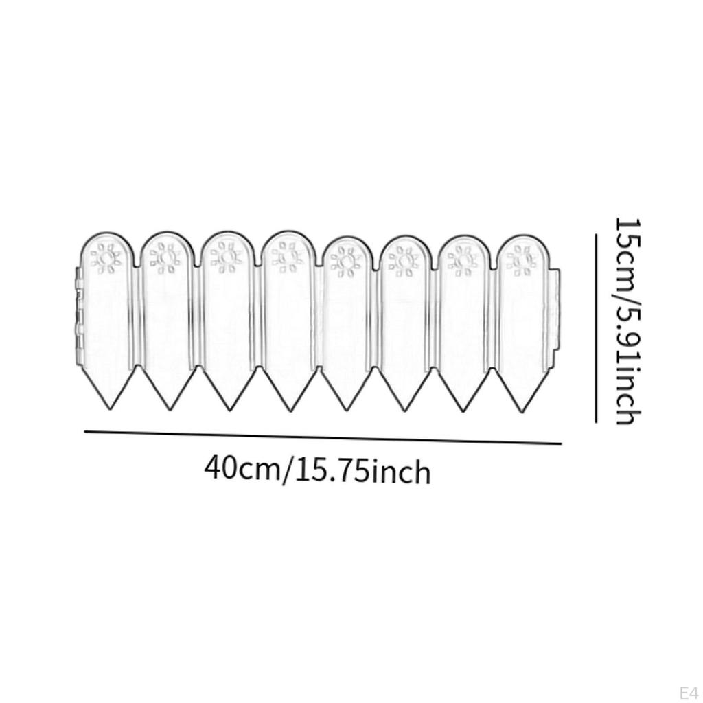 Decorative Garden Fence with Stake, Removable, Waterproof, Lightweight, Edging for Flower Beds,
