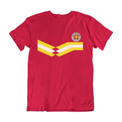 T-shirt de Football Homme Style Rayures Rétro MACÉDOINE DU NORD 2024 Tee Expédition Euro