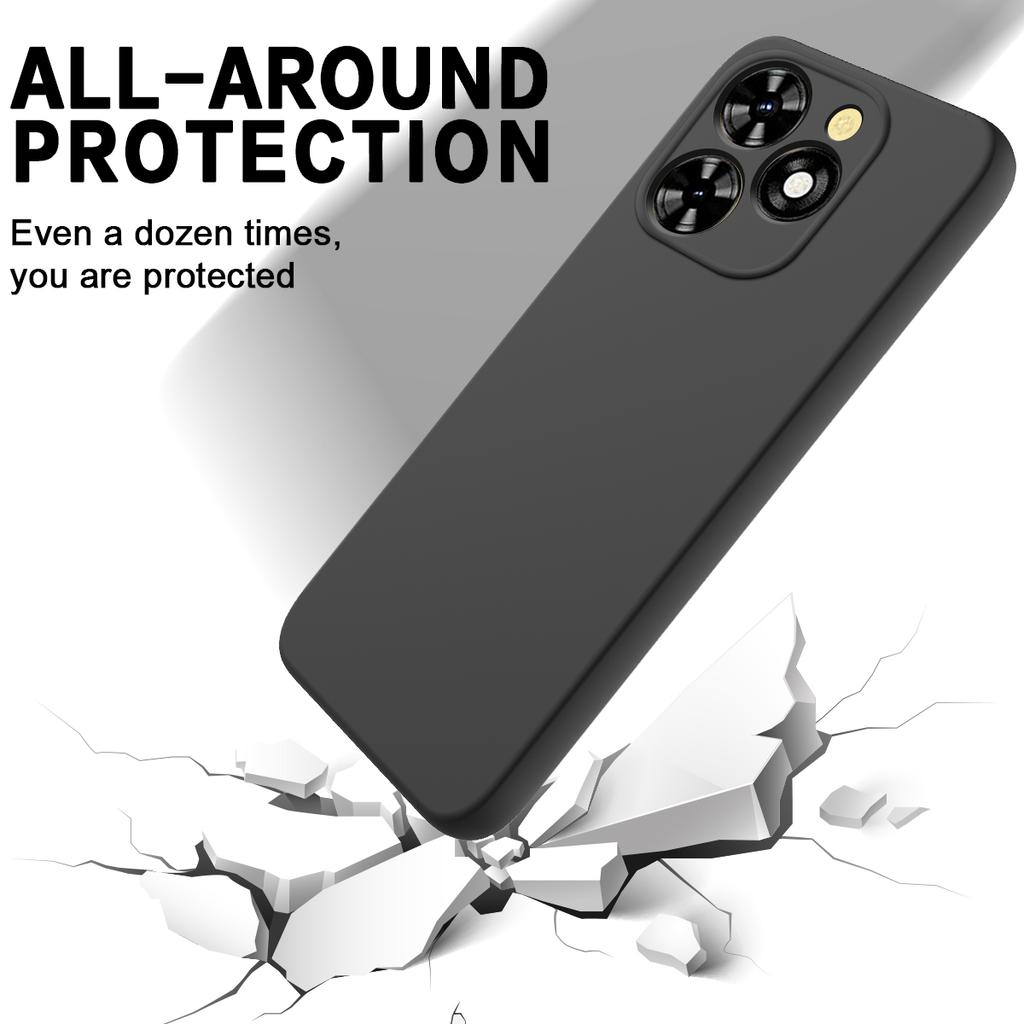 For TECNO Spark 20 Pro Case Slim-Fit Liquid Silicone Lined Soft Fiber Phone Guard Cover