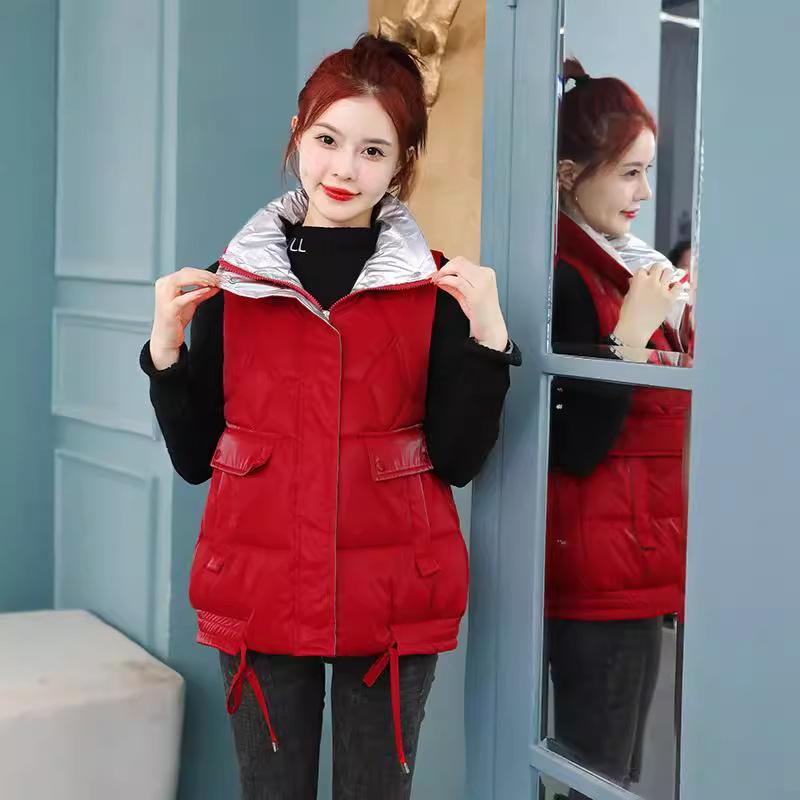 Leave-in cotton vest women's short autumn and winter new vest versatile stand-up collar vest small loose coat