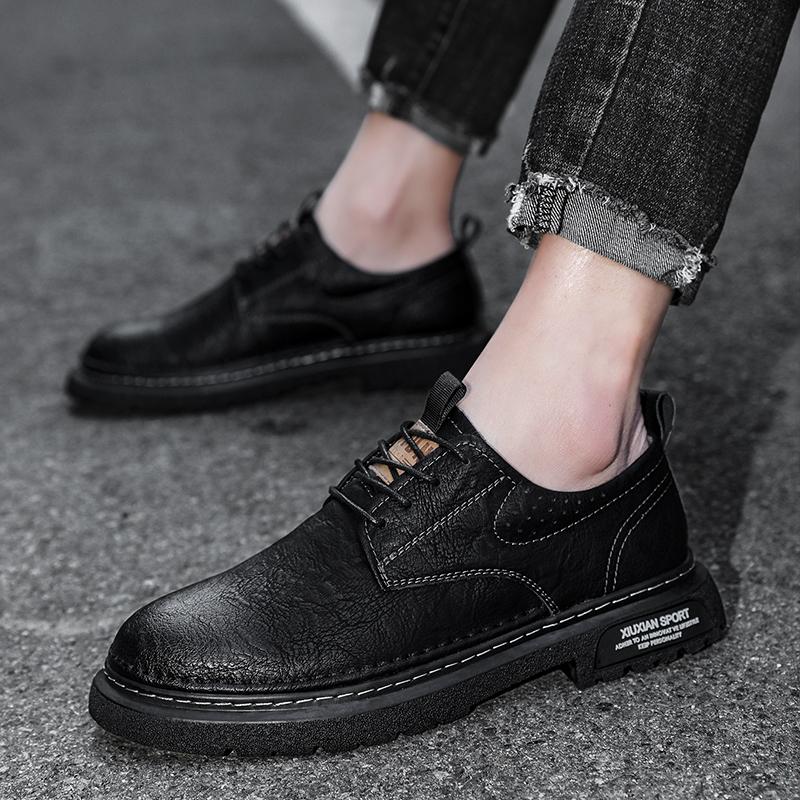 Men's Business Shoes Black Leather Work Shoes Outdoor High Quality Non-Slip Handmade Designer Formal Flat Shoes Zapatos Hombre