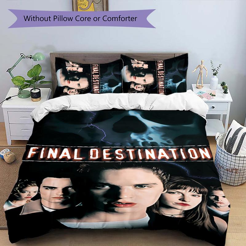 3pcs Final Destination Bloodlines1 pattern bedding set duvet cover set includes duvet cover &pillowcases, perfect all season bedroom decoration & gift