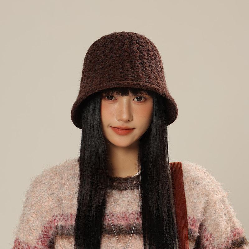 Autumn Winter Fisherman Bucket Hat Knit Winter Cap For Women, Foldable Beanie With Wide Brim, Outdoor New