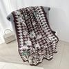 Spring and Autumn New Creative Thousand Birds Grid Floral Printed Scarf Women's Travel Photography Photography with Thin Shawl