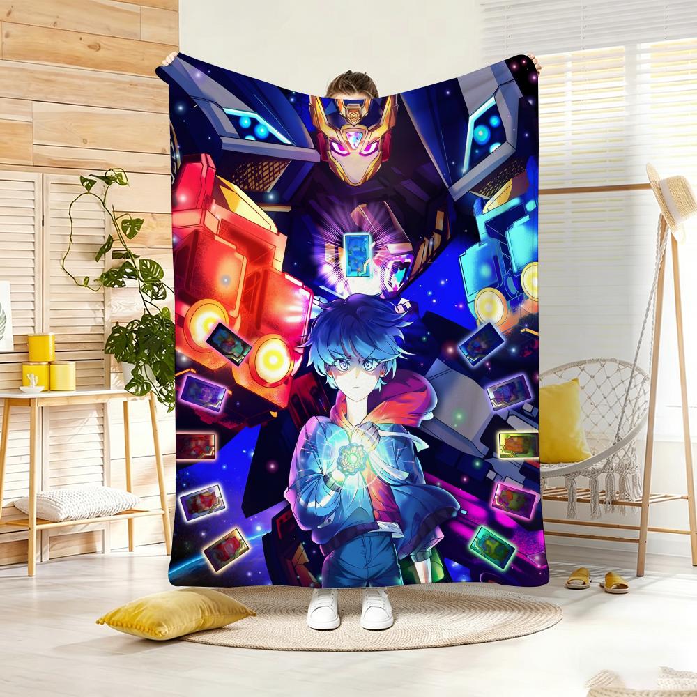 Hit Anime M-Metal C-Cardbot Throw Lightweight 240G Flannel Blanket Soft Skin-Friendly For Summer Cooling